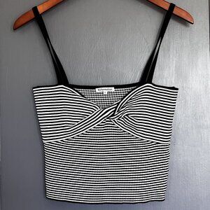 Reformation Lorenzo Stripe Organic Cotton Sweater Tank Size Medium M Black White